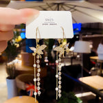 Korean White Acrylic Flower Handmade Earrings