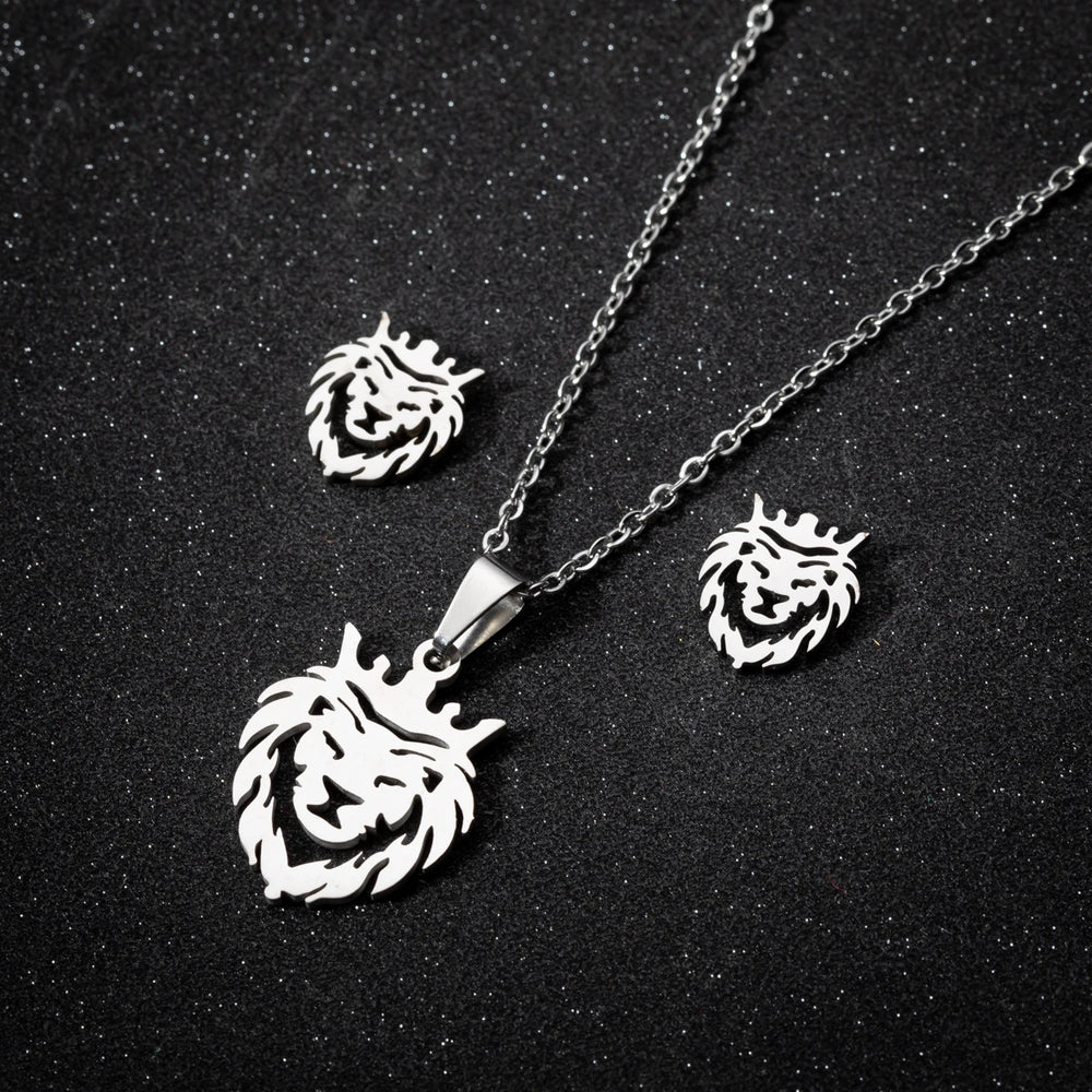 Stainless Steel Jewelry Sets For Women Necklace And Earing Anime Cute Cartoon Bow Mouse Chain Necklace Choker Desinger Charms