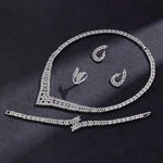 2024 New Wedding Jewelry Set for Women Saudi Arabia 4 Pieces Zirconia Bridal Jewellery Collection Necklace Set