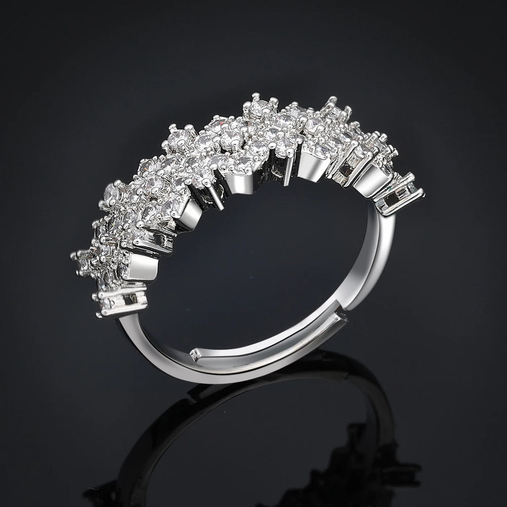 Famous Brand 4 Piece Bridal Zirconia Complete Jewelry Set for Women Party, Banquet Cubic Zirconia Crystal Wedding Jewelry Set