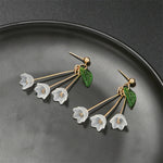 Korean White Acrylic Flower Handmade Earrings
