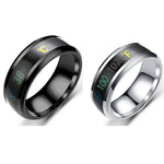 Smart Sensor Body Temperature Measuring Wedding Couple Ring Stainless Steel Waterproof Function Joint Ring Jewelry Gift Anillo