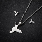 Stainless Steel Jewelry Sets For Women Necklace And Earing Anime Cute Cartoon Bow Mouse Chain Necklace Choker Desinger Charms