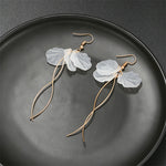 Korean White Acrylic Flower Handmade Earrings