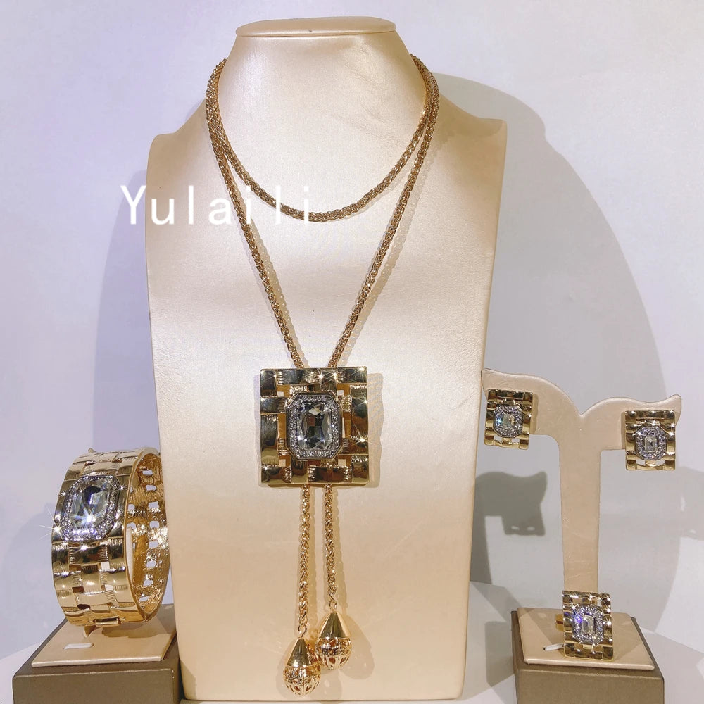 Explore our exquisite collection of costume jewelry inspired by African fashion, featuring stunning jewelry sets, long necklaces, and luxurious Dubai jewelry pieces.