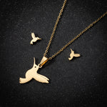 Stainless Steel Jewelry Sets For Women Necklace And Earing Anime Cute Cartoon Bow Mouse Chain Necklace Choker Desinger Charms