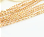 2 Meter width:1.5MM 2MM 24K Champagne Gold Color Brass Flat Oval Chains Necklace Chains High Quality Jewelry Accessories