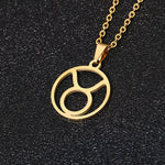 Stainless Steel Star Zodiac Sign Necklace