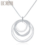 925 Sterling Silver Circle Chain Pendant Necklace