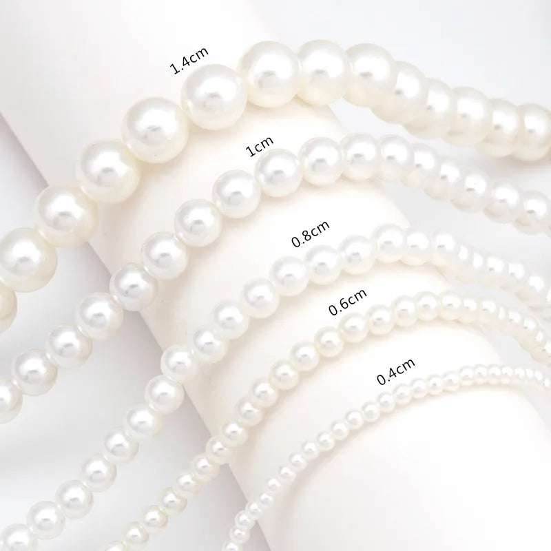 Elegant White Imitation Pearl Choker Necklace Big Round Pearl Wedding Necklace for Women Charm Fashion Jewelry