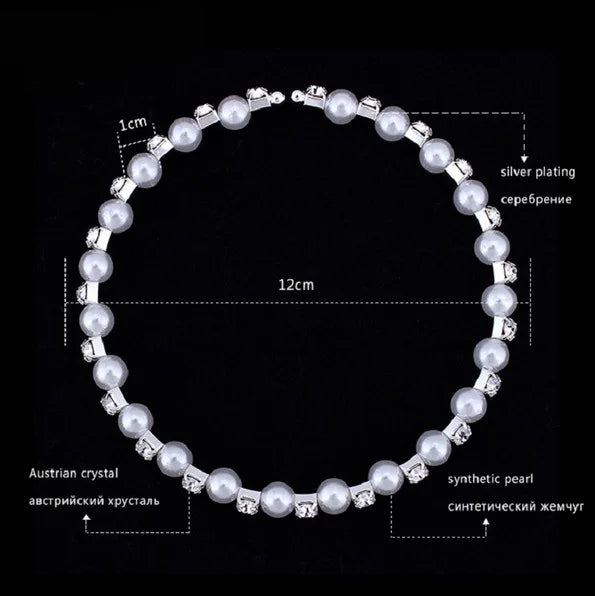 Wedding Bridal Jewelry Set String of Pearls Prom Silver Color Crystal Bracelet Necklace Earrings for Women jewellery sets