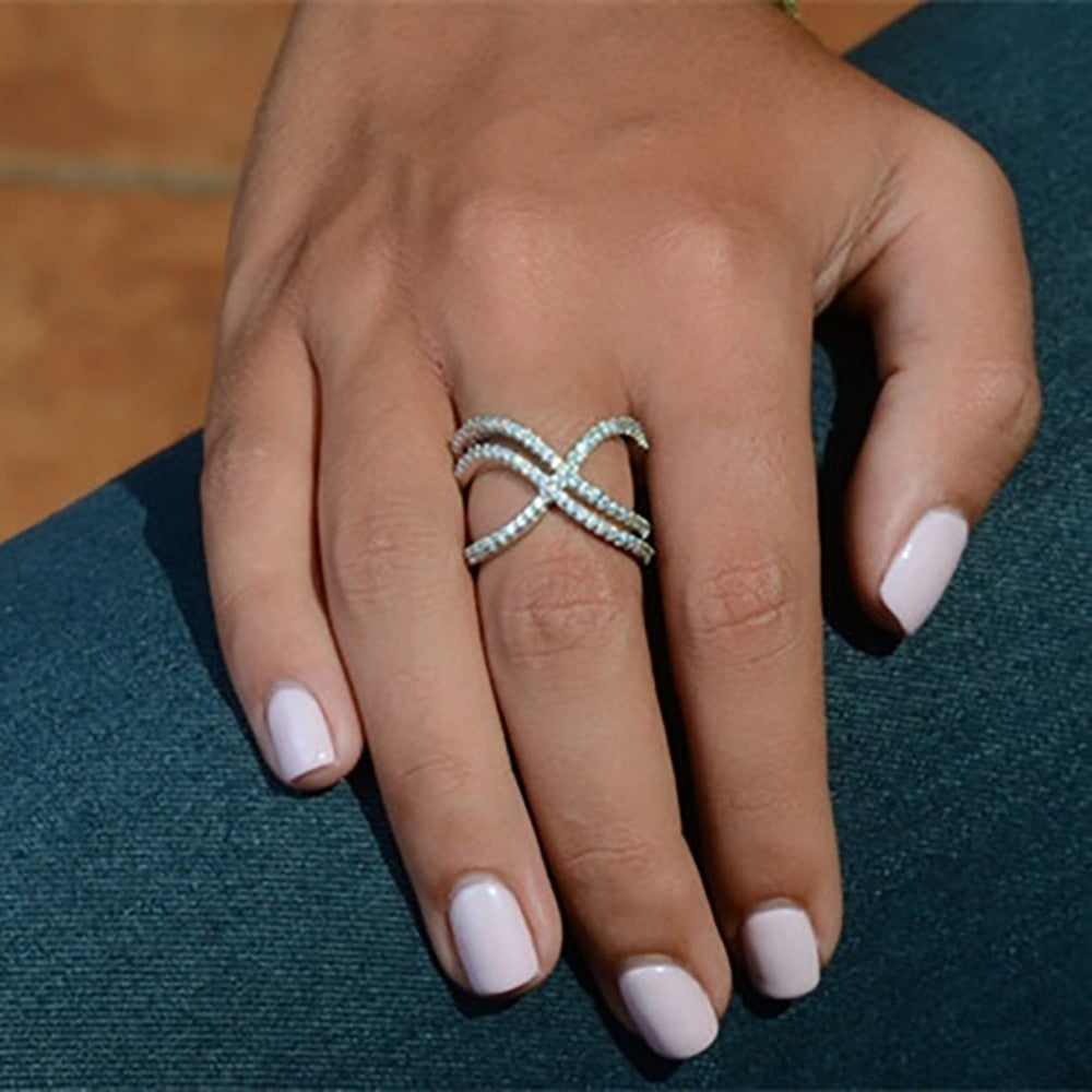 Zirconia Crystal Infinite Ring