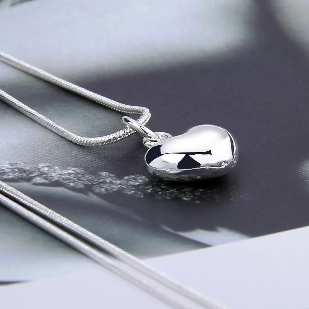 925 Sterling Silver Solid Small Heart Pendant Necklace 16-30 Inch Snake Chain For Women Wedding Charm Fashion Jewelry