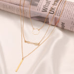 Vintage Multi Layered Pendants Necklace