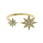 Star ring for girl women open adjusted size fashion trendy jewelry