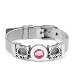 Silver Color Stainless Steel Mesh Watch Belt Bracelets For Women Men Couple Rose Gold Plated Lover Heart Charm Bracelet Bangle