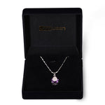 925 Sterling Silver Waterdrop Amethyst Pendant Necklace