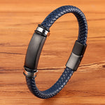 Experience masculine elegance with this Genuine Leather/Stainless Steel Bracelet! Designed with a Classic Shape and Geometric Pattern, this timeless men's bracelet radiates classic style. Let this refined, braided black bracelet elevate your style!