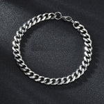 Crafted with the utmost precision and care, this Stainless Steel Bracelet in Punk style looks stunning on any man. Round shape, metal material, and Link Chain type add to the allure of this timeless piece. An exquisite choice for fashion-forward men.