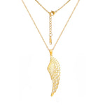 2025 Seraph Angel Wing Pendant Necklace for Women Stainless Steel Gold Color Choker Chain Necklace Fashion Jewelry Gifts