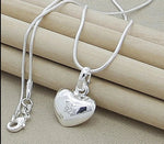 925 Sterling Silver Solid Small Heart Pendant Necklace 16-30 Inch Snake Chain For Women Wedding Charm Fashion Jewelry