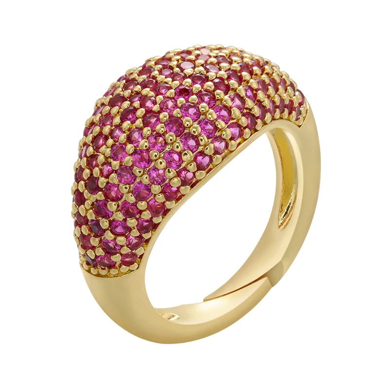 2025 NEW creative gold color Ring For Women rainbow rings women Finger Rings Fashion jewelry wholesale VJ77