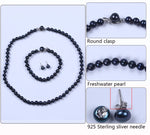 Fashion Charm Women Man-Made Jewellery Pearl Necklace Earring Set Wedding Costume Peal Jewelry