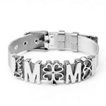 Silver Color Stainless Steel Mesh Watch Belt Bracelets For Women Men Couple Rose Gold Plated Lover Heart Charm Bracelet Bangle