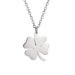 2025 Lucky Clover Pendant Necklace Stainless Steel Gold Color Double Layer Chain Necklaces for Women Girls Jewelry Gift