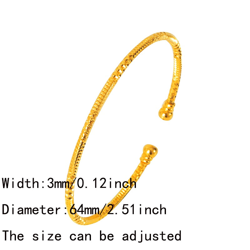 3MM/6pcs Etnic Gold Bangle