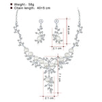 Luxury Bridal Wedding Jewelry Sets Sparkling Crystal pearl Necklace Earrings Set For Women Elegant Party Jewellery Accessories