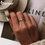 925 Sterling Silver Minimalist Open Adjustable Ring