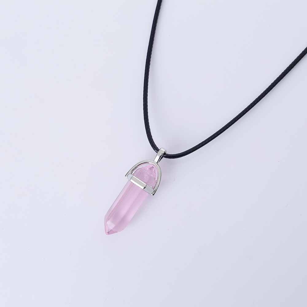 Hexagonal Column Quartz Necklace