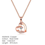 Exquisite Heart shape, ravishing Pendant Necklaces crafted from Copper and bejeweled with Cubic Zirconia - designed to make any look sophisticated. Women's Fashion Necklaces, with a Link Chain finish, perfect for any occasion.