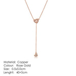 Exquisite Heart shape, ravishing Pendant Necklaces crafted from Copper and bejeweled with Cubic Zirconia - designed to make any look sophisticated. Women's Fashion Necklaces, with a Link Chain finish, perfect for any occasion.