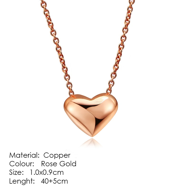 Exquisite Heart shape, ravishing Pendant Necklaces crafted from Copper and bejeweled with Cubic Zirconia - designed to make any look sophisticated. Women's Fashion Necklaces, with a Link Chain finish, perfect for any occasion.