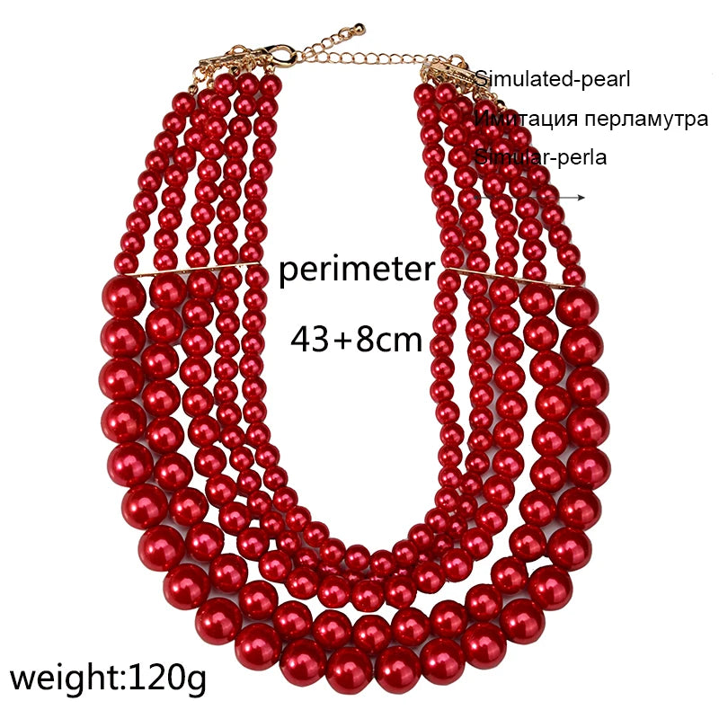 UDDEIN Nigerian Wedding jewelry Multi layer pearl necklace & pendant bridal accessories jewellery african beads jewelry set