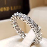 IPARAM Fashion Silver Color Rhinestone Zircon Ring Women Elegant Simple Round Mosaic Crystal Wedding Jewelry Ring 6/7/8/9/