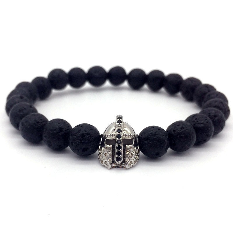 Trendy Lava Stone Imperial Crown Bracelet