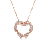 Exquisite Heart shape, ravishing Pendant Necklaces crafted from Copper and bejeweled with Cubic Zirconia - designed to make any look sophisticated. Women's Fashion Necklaces, with a Link Chain finish, perfect for any occasion.