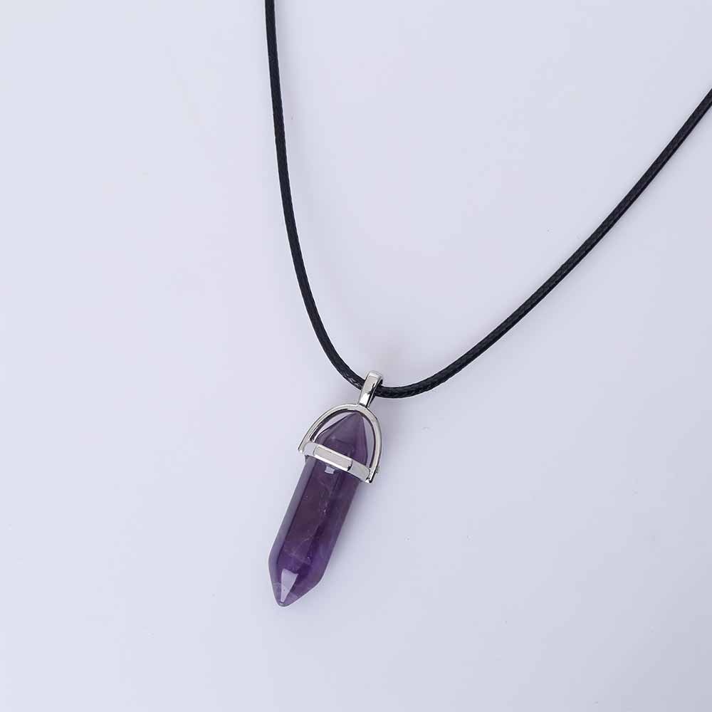 Hexagonal Column Quartz Necklace