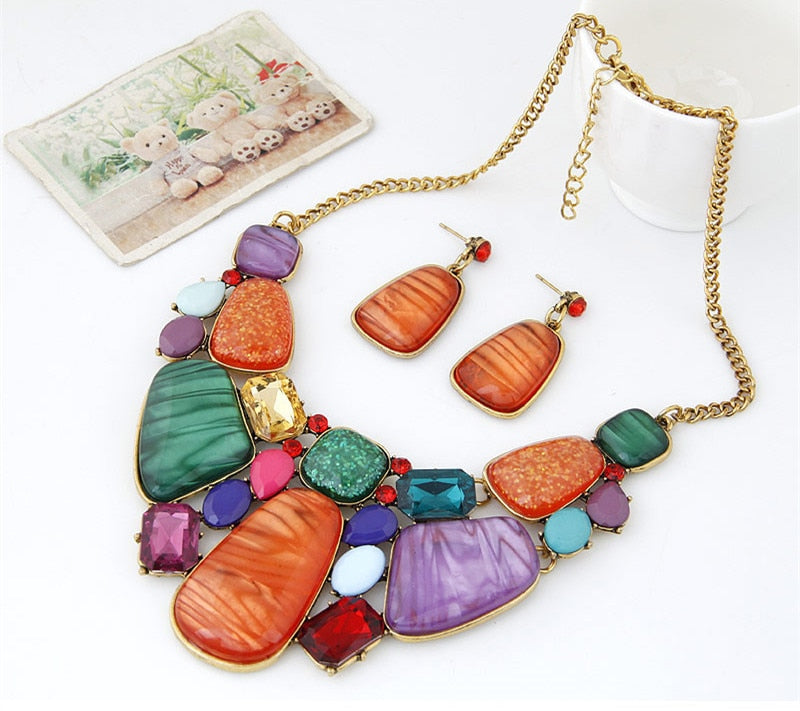 Multicolor Stone Jewelry Sets