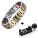 The latest trend in men's accessories with our popular fashion drop shipping bracelets and bangles. These charm Germanium magnetic power health titanium bracelets are set to be a hit in 2023.