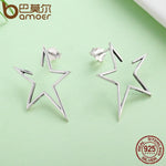 Authentic 925 Sterling Silver Exquisite Star Stud Earrings