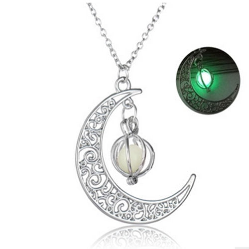 Shine Moon Luminous Stone Pendant Necklace