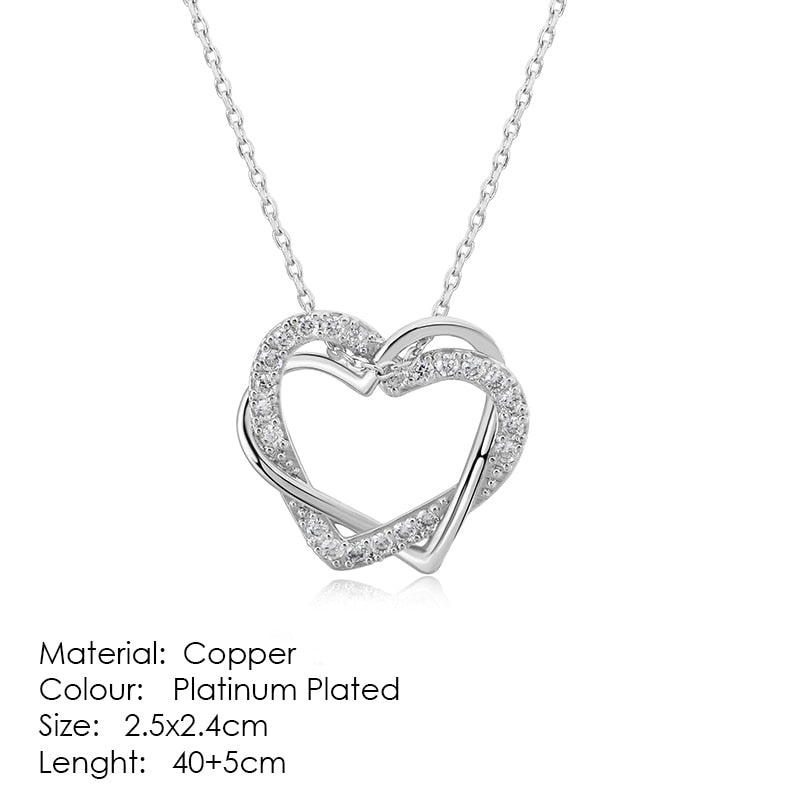 Exquisite Heart shape, ravishing Pendant Necklaces crafted from Copper and bejeweled with Cubic Zirconia - designed to make any look sophisticated. Women's Fashion Necklaces, with a Link Chain finish, perfect for any occasion.