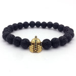 Trendy Lava Stone Imperial Crown Bracelet