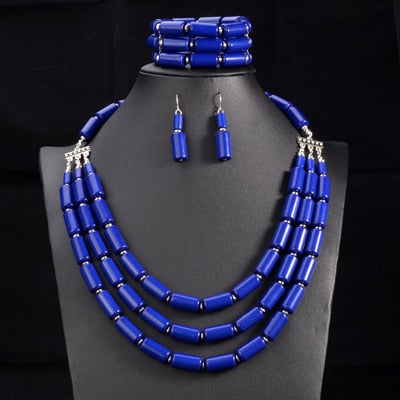 Elegant African Stone Jewelry Set