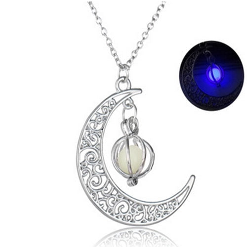 Shine Moon Luminous Stone Pendant Necklace