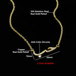 Zircon Arabic Language Love Statement Necklace Women Arabic Crystals Pendant Choker Necklace Wedding Jewelry Handmade Gifts